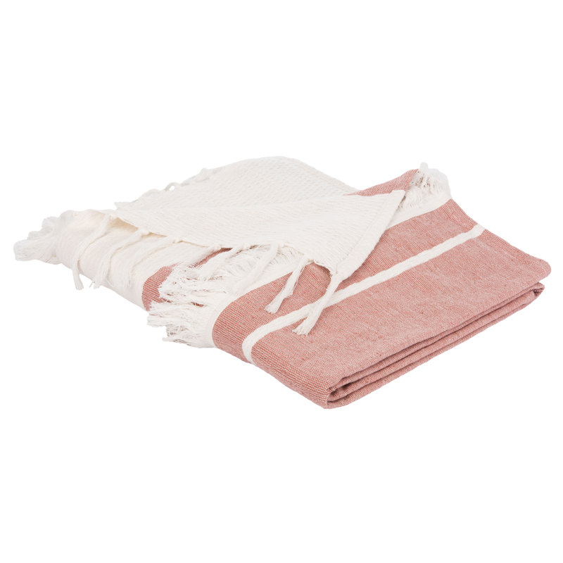 Nila Mauve and Beige Cotton Throw Blanket