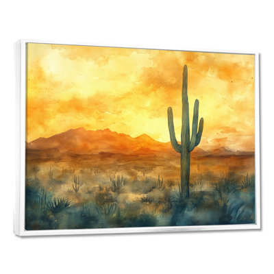 «Golden Desert Sunset Light I», reproduction d'art du désert jaune