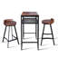 ENSEMBLE DE 5, ensembles de table et de chaises, plateau en bois robuste avec pieds en métal soudés, noir industriel brun rustique, table de salle à manger rectangulaire avec tablette H 41,34 po H, 4 tabourets de comptoir ronds H 26,38 po-1006449229