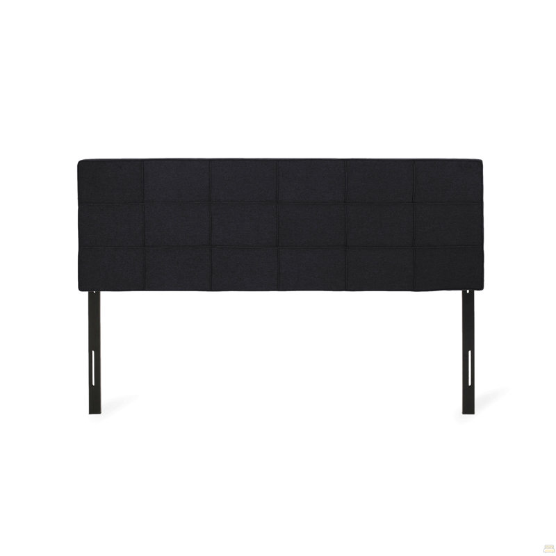 King Size Headboard, Linen Upholstered Headboards With Metal Leg, Black