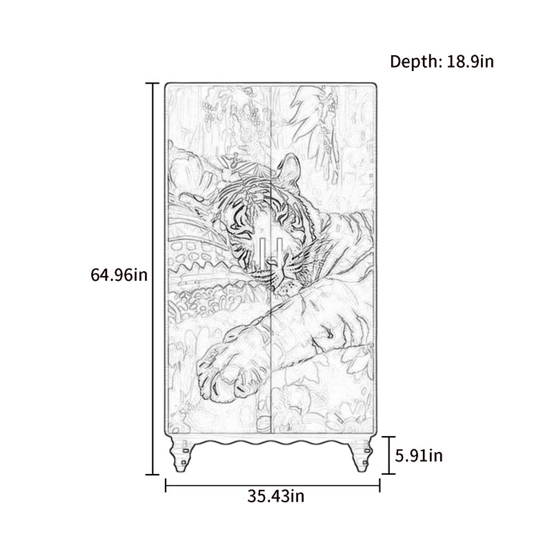 Garde-robe moderne pour chambre double, Noyer / orange