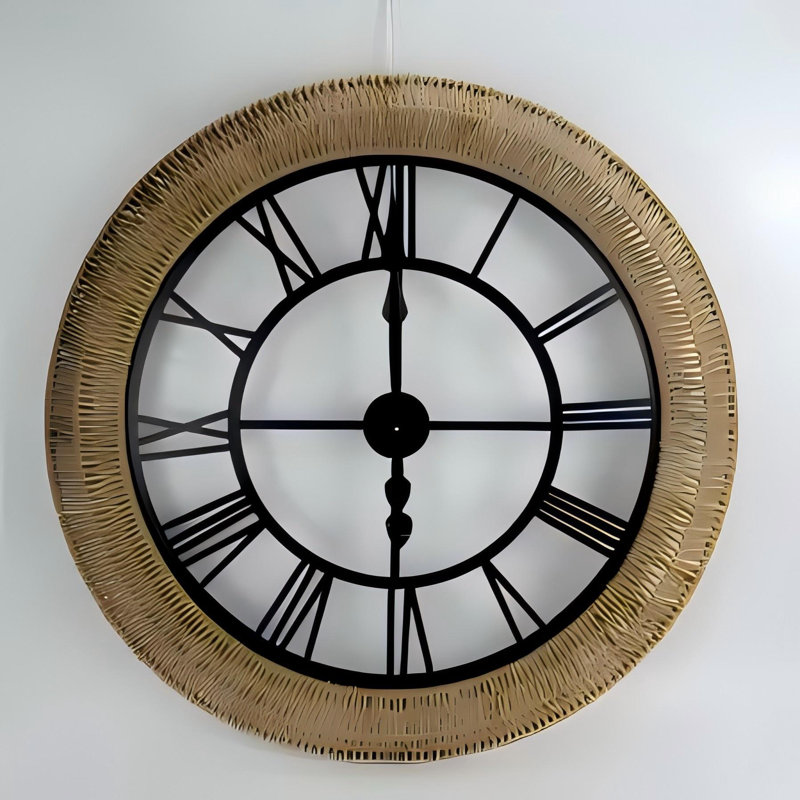  Rattan Round Wall Clock