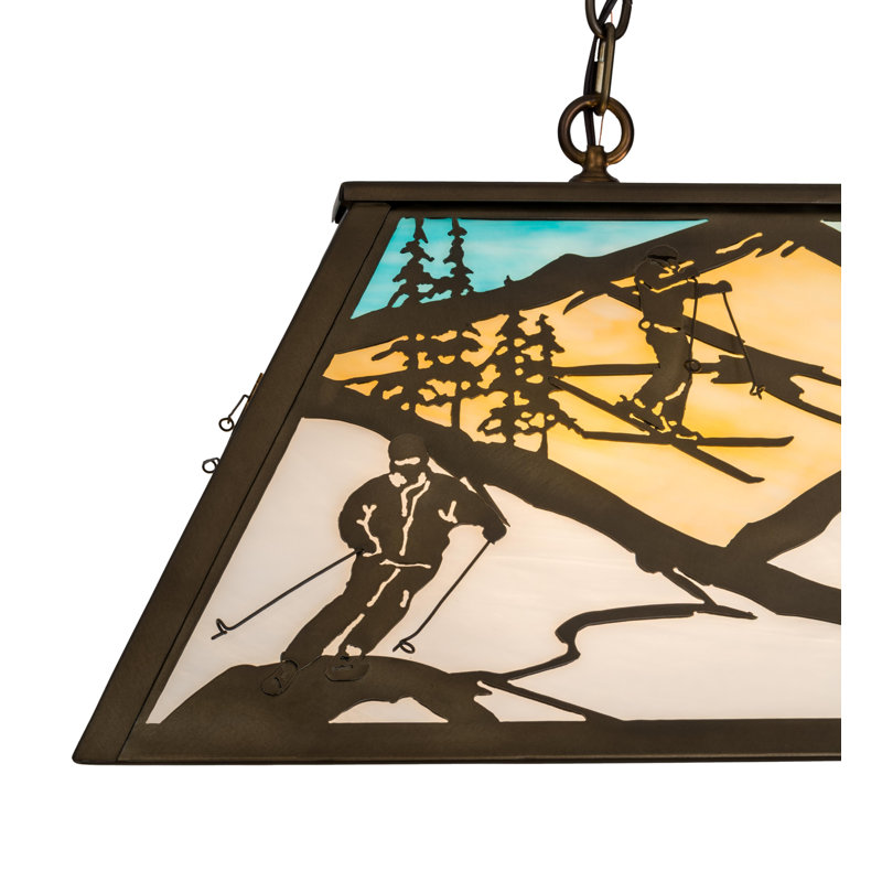 Rustic Lodge 6 - Light Antique Copper Pool Table Lights Pendant