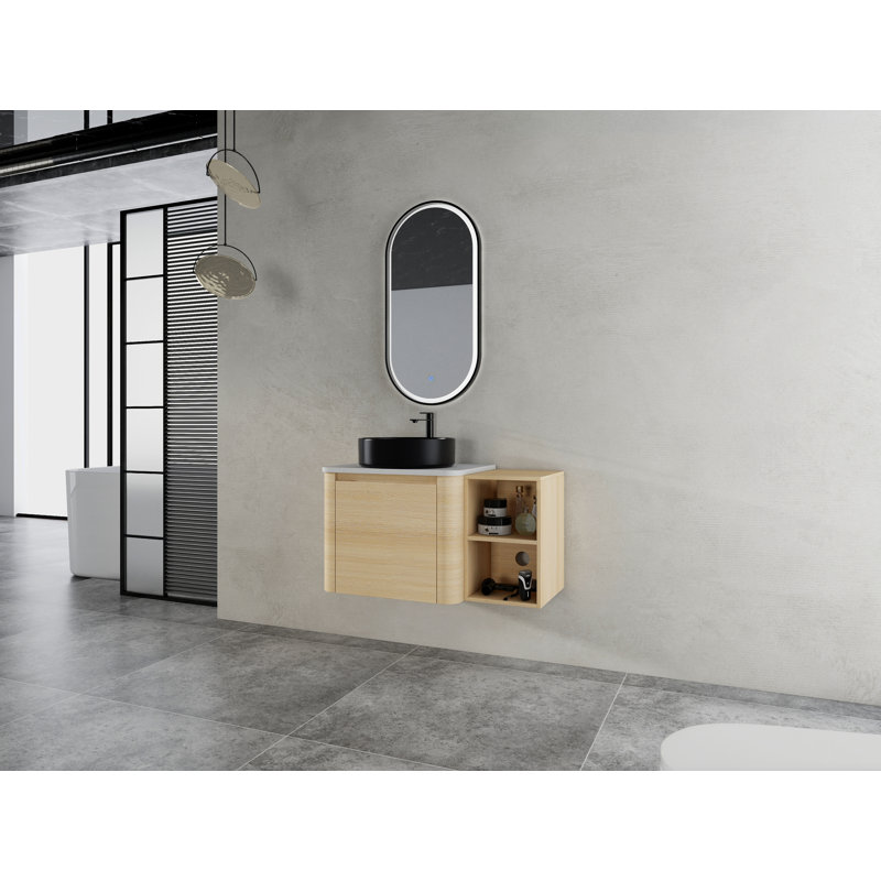 Meuble-lavabo de salle de bain - Contreplaqué 35,44 po - 1 pièce - Chêne blanc américain