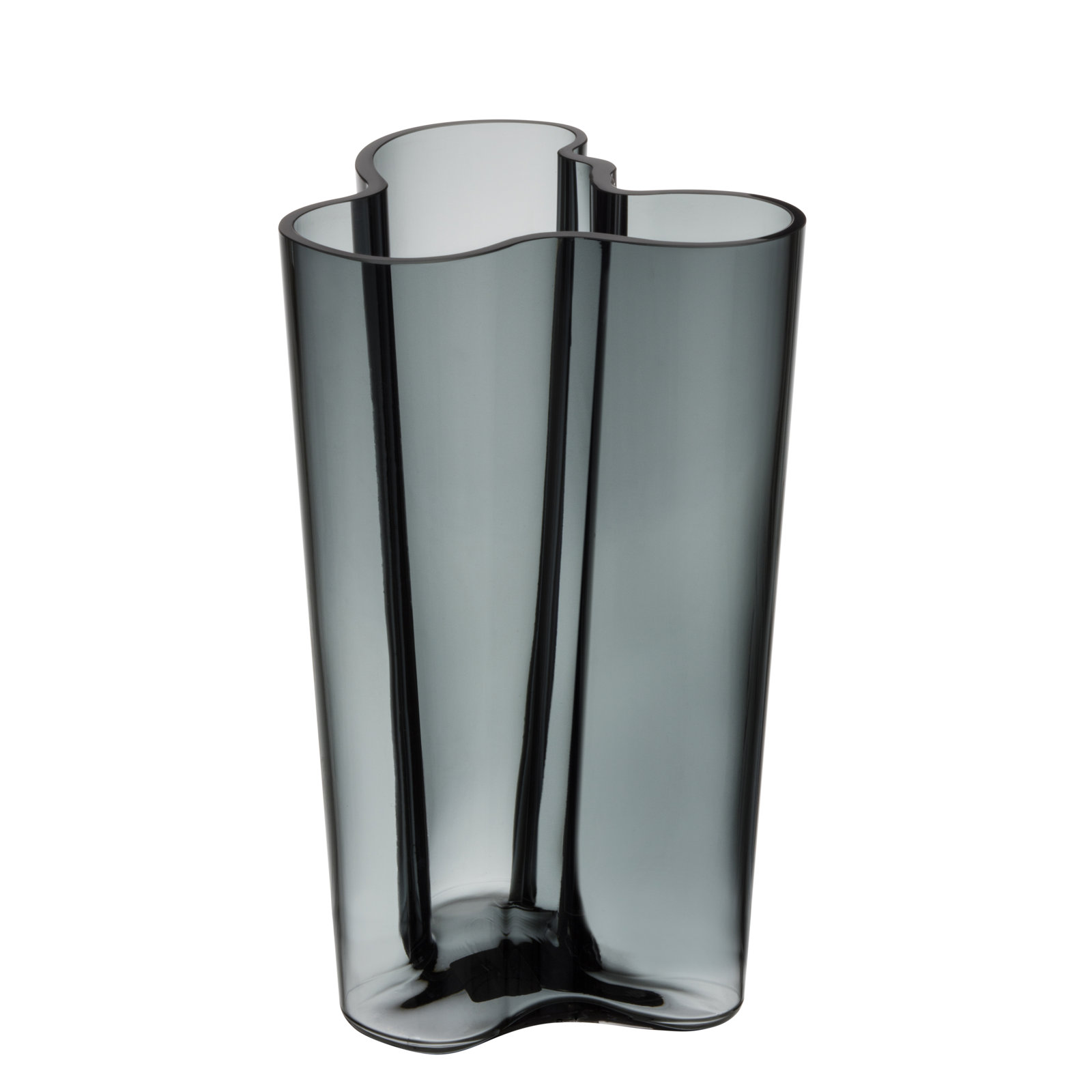 Alvar Aalto Table Vase, 6.3" H x 8.19" W x 4.75" D, Dark Gray
