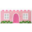 Rideau de style ferme, rose pâle/blanc