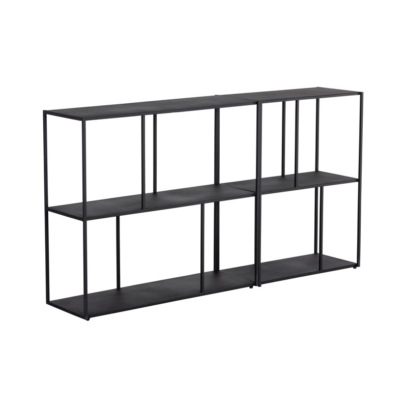 Eiffel Bookcase, Black, (2 Shelves) 31" H x 34.75" W x 12" D
