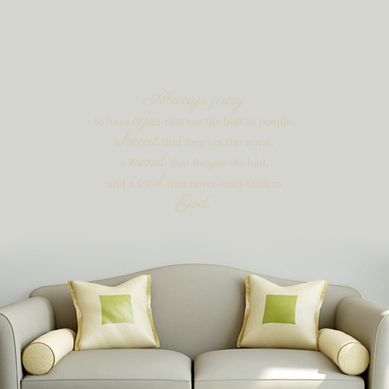 Adhésif décoratif "Toujours prier", Beige