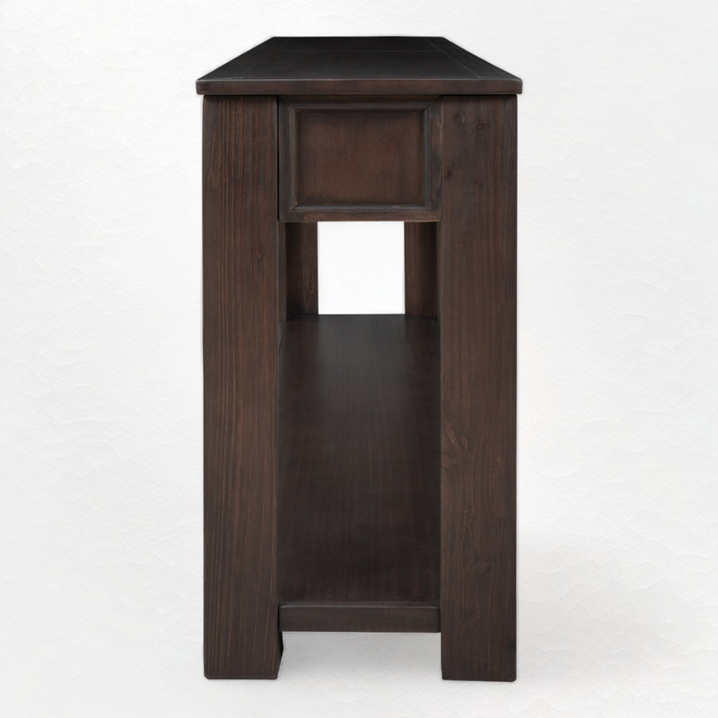 Hagberg Console Table Sofa Table with Storage Drawers and Bottom Shelf for Entryway Hallway,Entryway Table, Brown