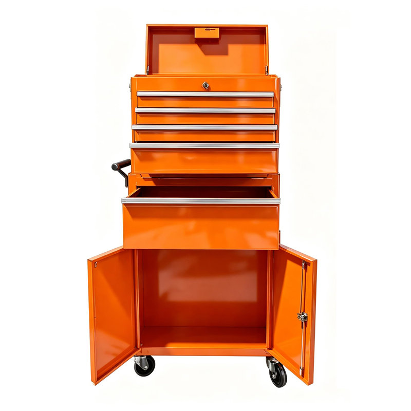 Heavy Duty 5-Drawer Tool Chest on Wheels, 2-in-1 Detachable Rolling Tool Cabinet with Locking Steel Storage for Garage, Workshop & Home Use