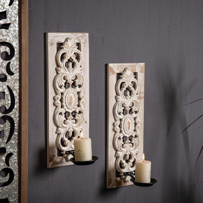 Hollow Carved Candle Wall Lamp