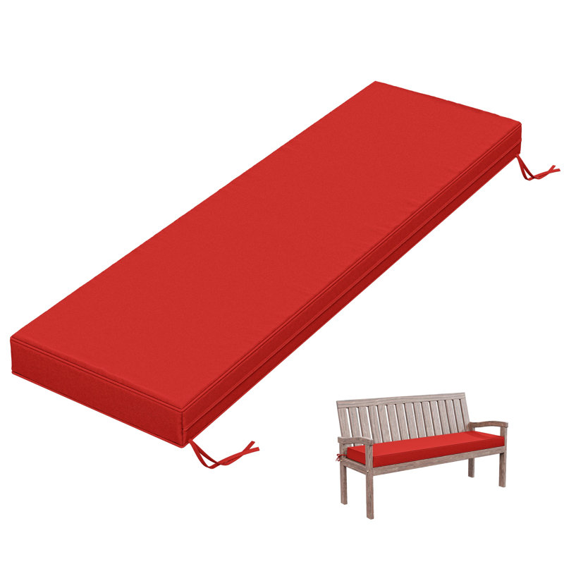 Outdoor 3.5'' Bench Seat Cushion, Available In 5 Sizes, Red, 48" W x 18" D