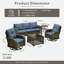 Ensemble de conversation d'extérieur en osier pour 5 personnes Allcot, ensemble de chaises de patio pivotantes avec table basse éclairée et coussins-527759998