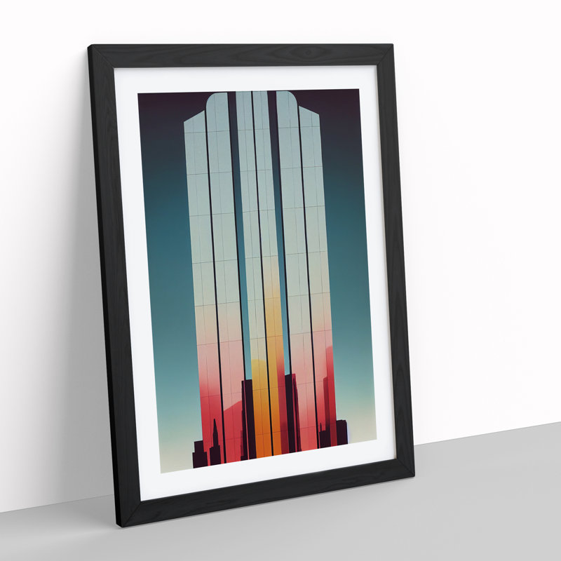 Futuristic City Architecture No.2 Skyscraper - Single Picture Frame Print, Black, 64cm H x 46cm W x 2cm D
