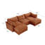 Canapé modulaire en tissu chenille avec tiroirs sous le siège et repose-pieds avec rangement Chenille-777588537-777588540