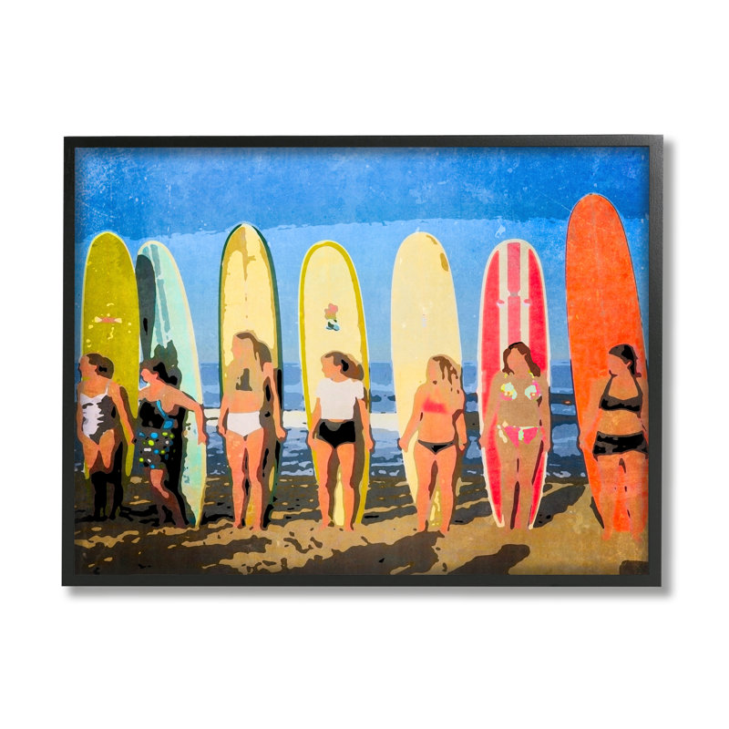 Style moderne pop féminin, Giclée encadrée noir minuit, H 11 po x l 14 po x P 1,5 po