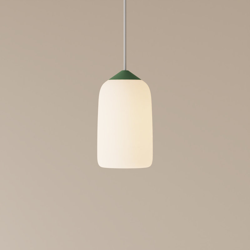 Goby Pendant Light, Sage, White, 18" H x 9" W x 5.25" D