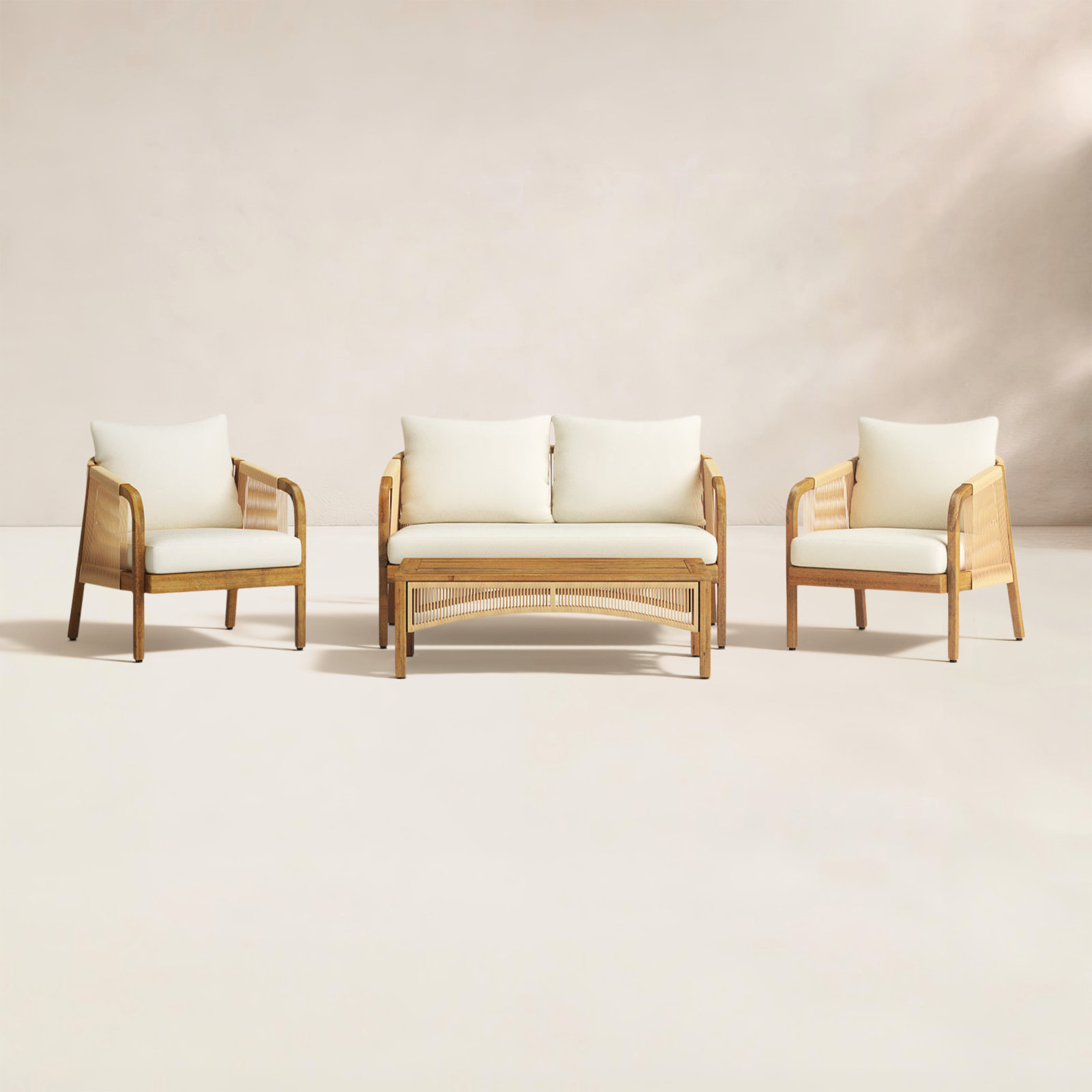 Fiora 4-Person Acacia Patio Seating Group