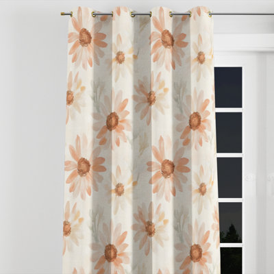 Flowers For Teens Curtains - Cheerful Daisy Glow Velvet Grommet Curtain - 1 Panel