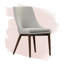 Chaise d'appoint rembourrée en coton gris Garelli