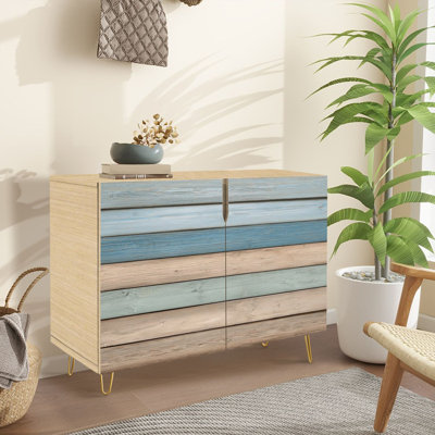 Sideboard Buffet Cabinet with Storage Beach Wood Textures Wooden Planks wood grain texture coastal with 2 Doors for Living Room and Kitchen