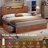 Farmhouse Bed Frame With Double Barn Door Storage Headboard Rustic Wooden Bed With 4 Drawers And Led Lights-903829569-872448972