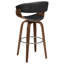 Tabouret tournant noyer et écru-300278263