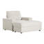 Canapé-lit surdimensionné de 42 po pour l'intérieur, canapé en fausse fourrure de lapin avec repose-pieds avec rangement et accoudoirs, porte-gobelets, fauteuil-lit rembourré, canapé de lecture avec assise profonde-999269741