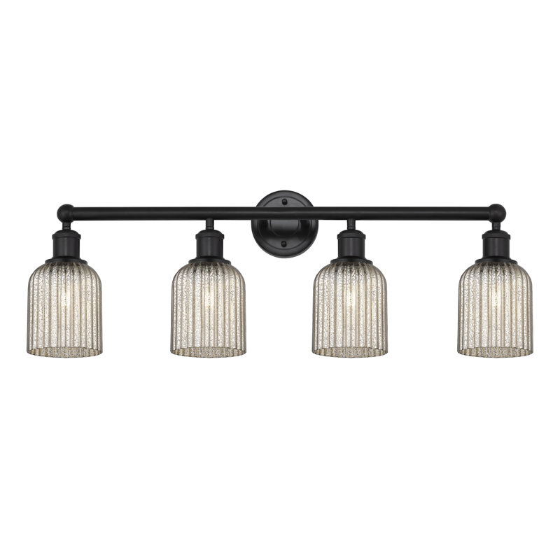 Fiennes 4 - Light Dimmable Vanity Light, Matte Black, Metallic Grey