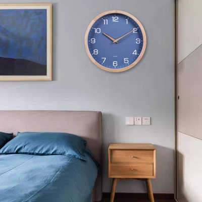 Wooden Blue Clock Decorative