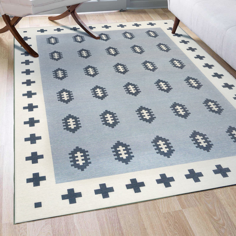 Nordic Weave Cool Grey Washable Rug - 5' x 7'