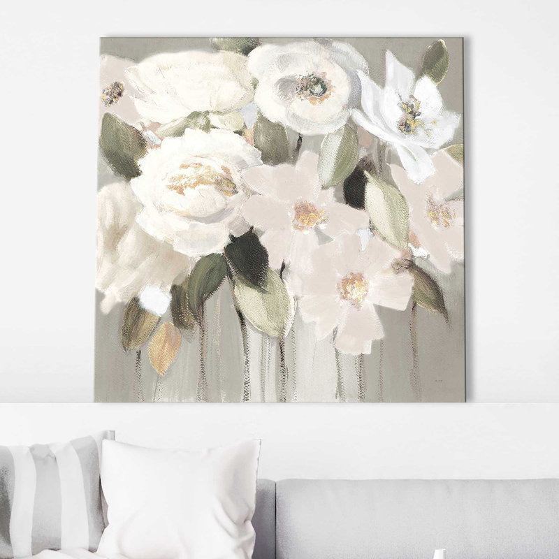 Promise of Giverny Neutral I par Lanie Loreth - Peinture, Toile tendue, H 36 po x l 36 po x P 1,5 po