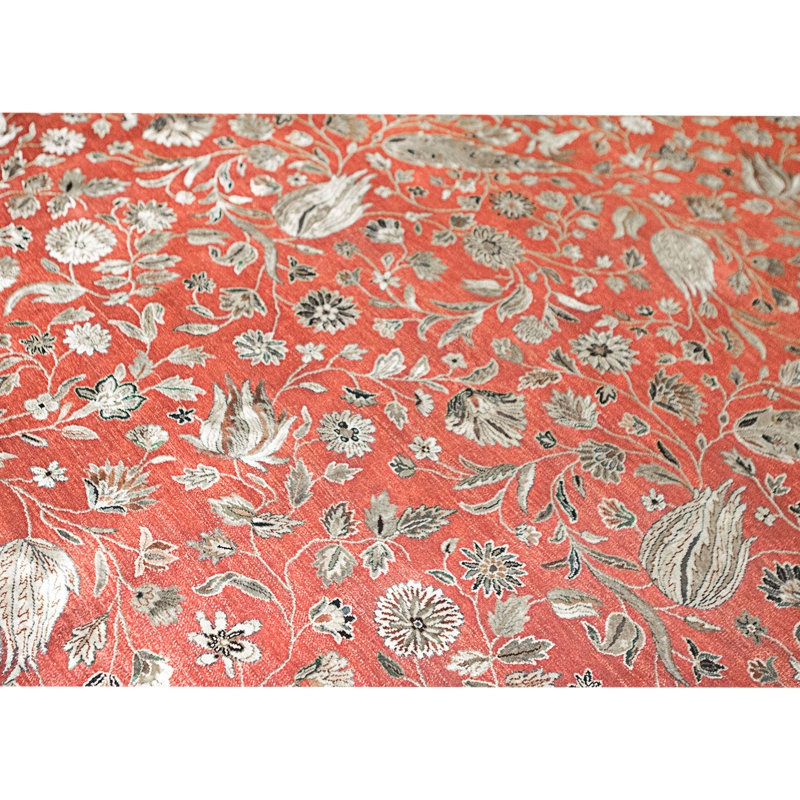 High-Quality Hand-Knotted Red And Gold Area Rug