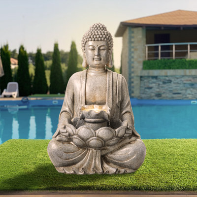 Outdoor Sculptural Fountain with Lights