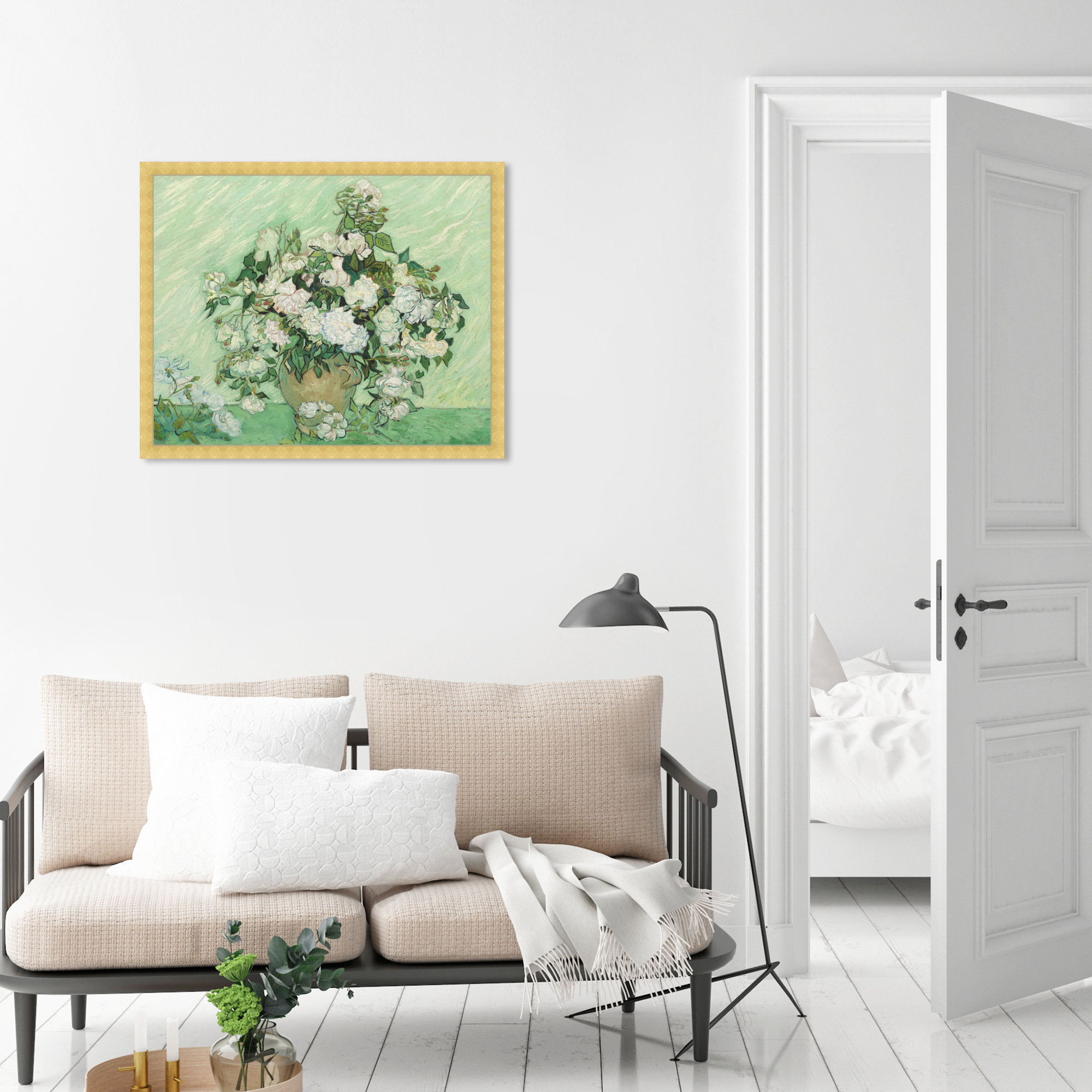 Van Gogh - Roses by Oliver Gal, 22" H x 27" W x 0.5" D, Gold