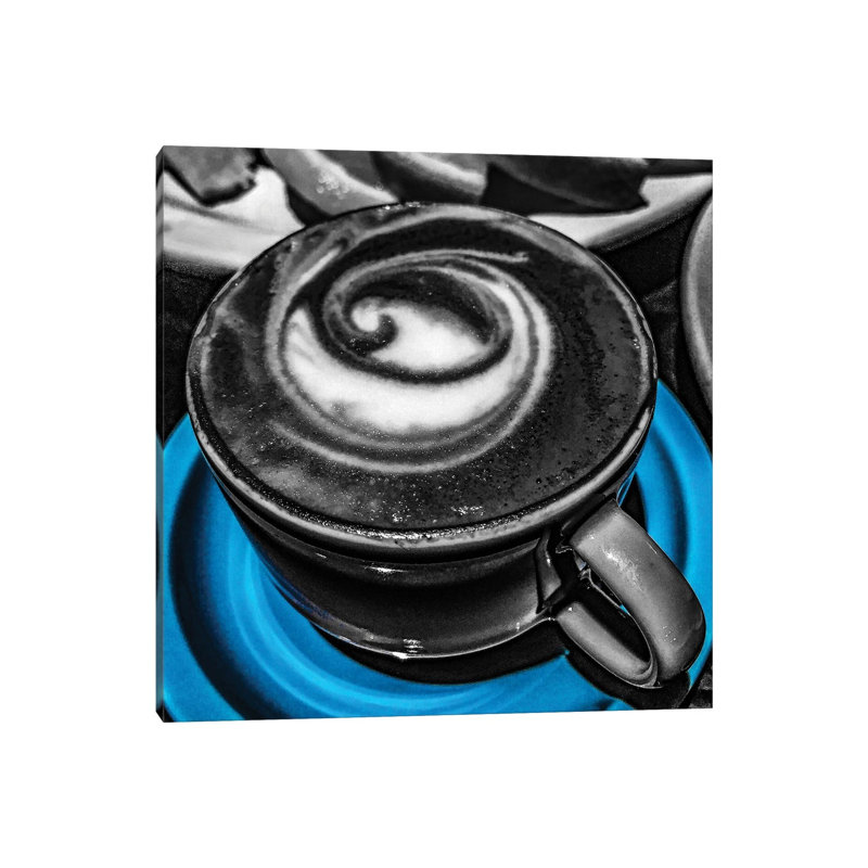 Latte Swirl Blue by Heidi Bannon - Wrapped Canvas Print, 30.48 cm H x 30.48 cm W