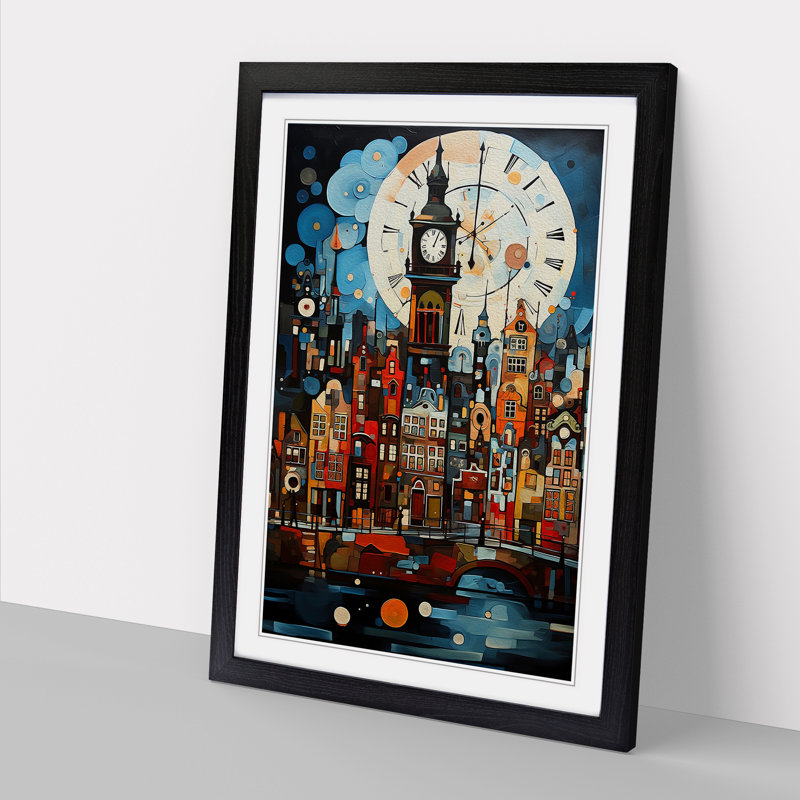 Amsterdam Dadaism - Framed Print, 64cm H x 46cm W x 2cm D, Black