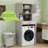 Storage Cabinet With One Adjustable Shelf And One Fake Drawer For Laundry Room
