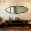 Miroir mural ovale en bois fabriqué-709876593