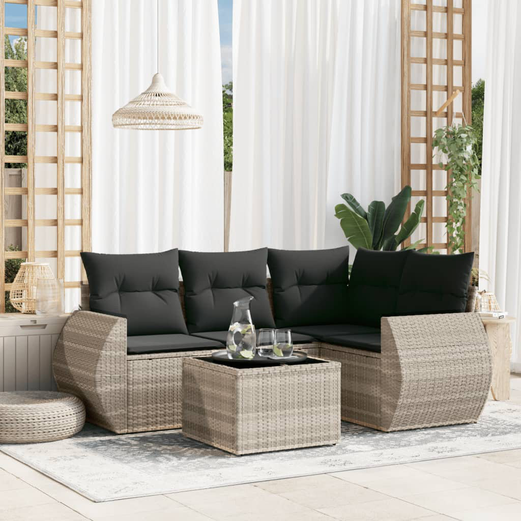 Lounge-Set Rapheal aus Polyrattan mit Polster