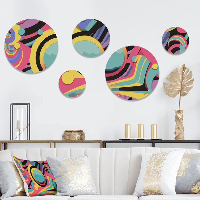 Ensemble de 5 décorations murales Groope Curves and Shapes II