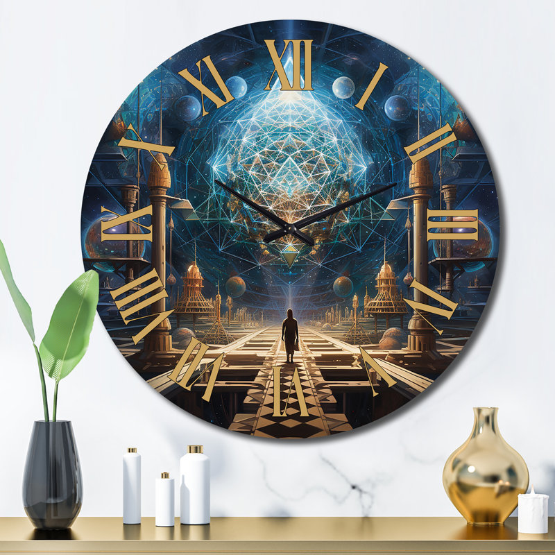Horloge murale paysage abstrait, Grand
