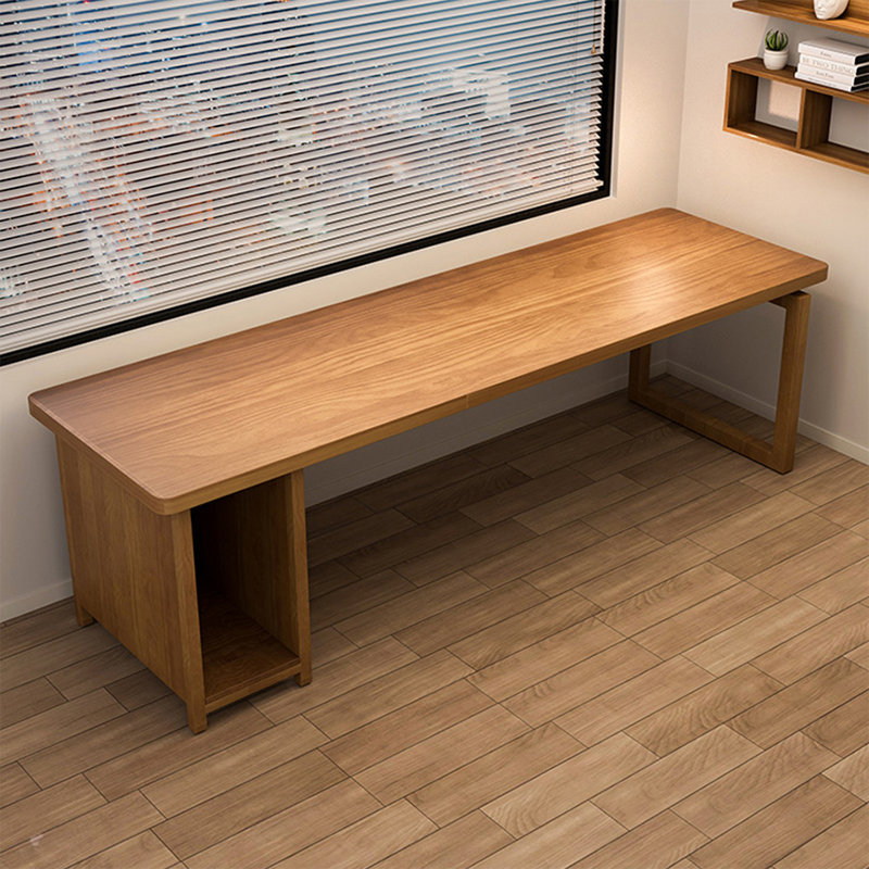 Bureau de direction rectangulaire en bois massif noyer, H 29,53 po x l 78,74 po x P 27,56 po, Gauche