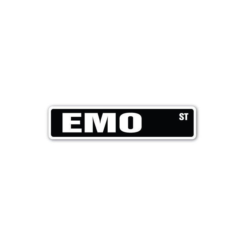 Plaque de rue Emo en plastique robuste 4 po x 18 po