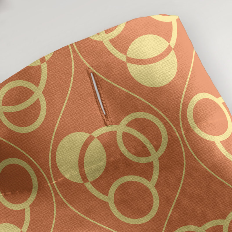 Rideau de douche simple cercles et vagues classic, Orange / Jaune