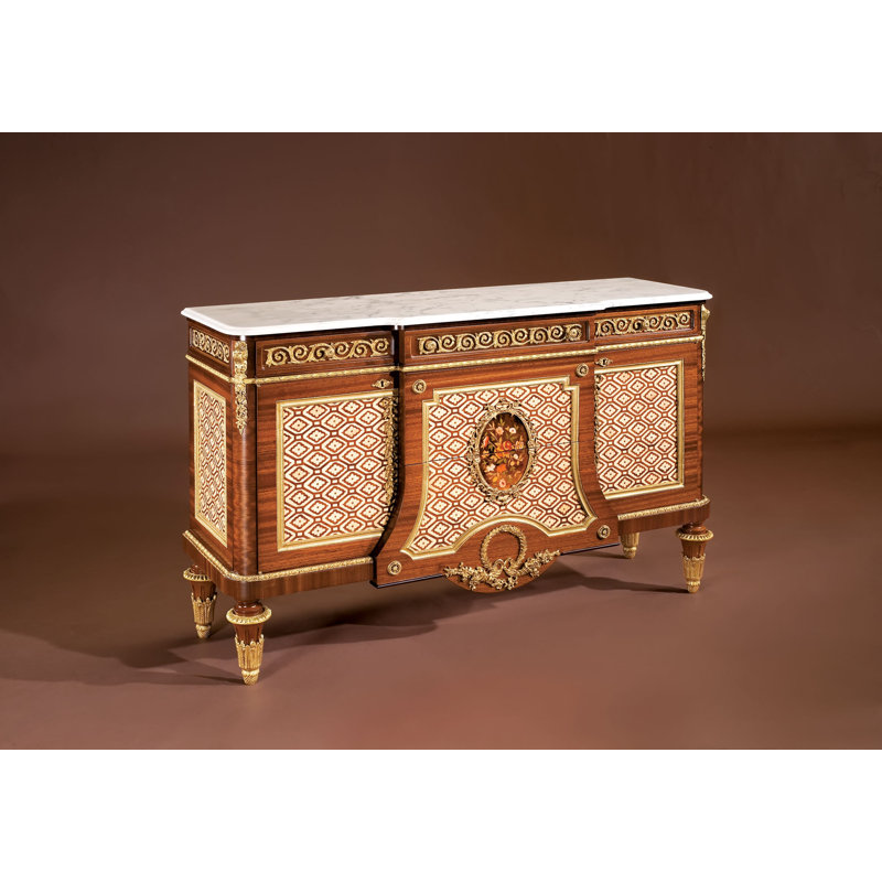 Louis XVI 61" Wide Mahogany Wood Sideboard