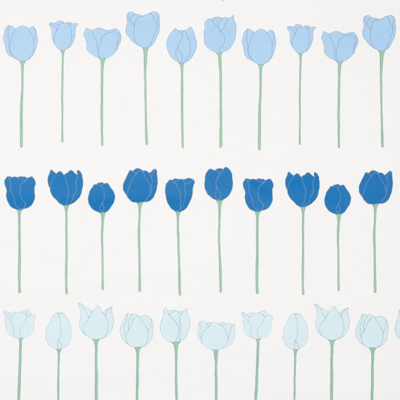 Papier peint Schumacher x Cristina Buckley Edie, Bleu