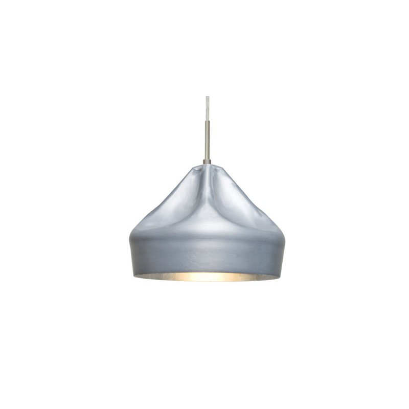 Luminaire suspendu 1 lumière à cône simple Lotus, Nickel satiné