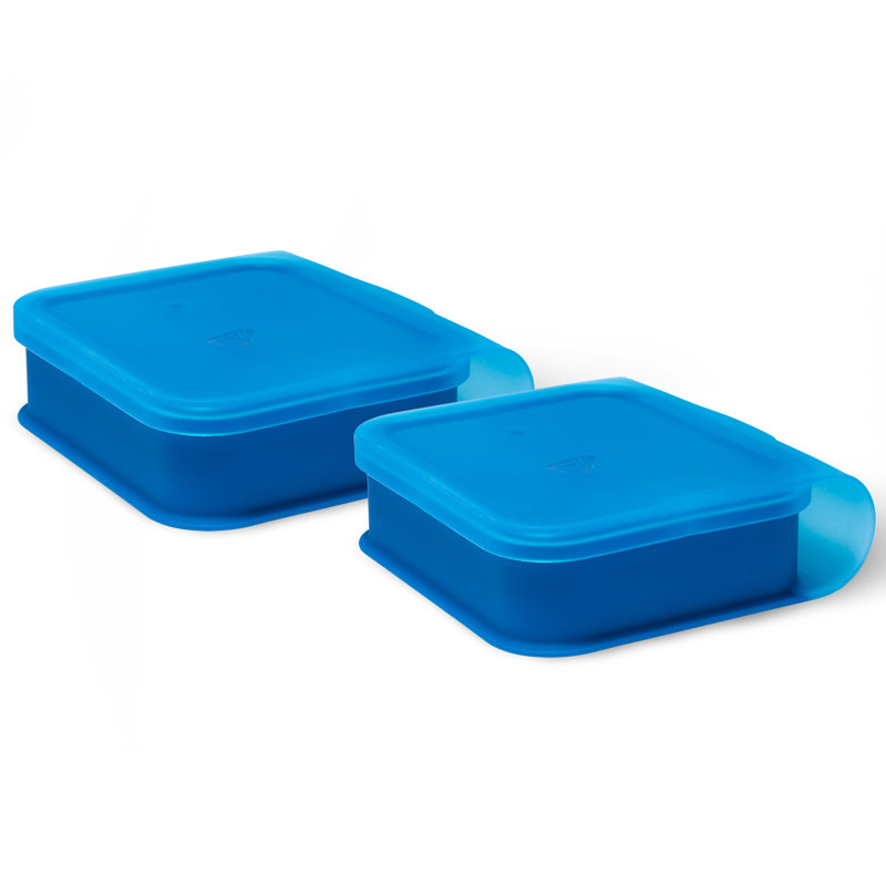 Silipint: silicone Go Go Bols: paquet de 2 Taille du sandwich: fumée - incassable, micro-ondes, flexible, couvercle attaché, voyage