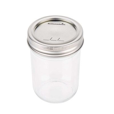 Mason Jar - 80 Count - Vetri 8 oz Glass Mason Jar, Regular Mouth, Smooth Sided, Includes Lid and Band - Half Pint Canning Containers Ideal For Kitchen, For Food Storage, Clear